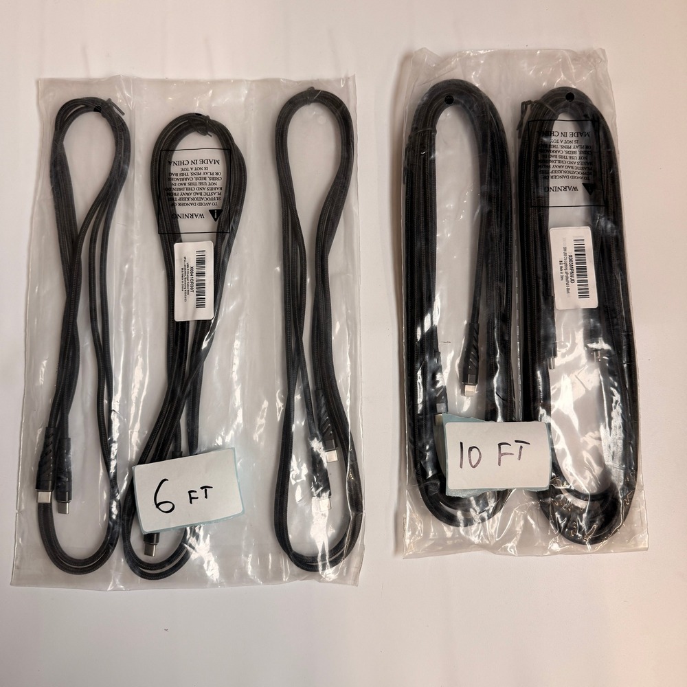 Lot of 5 Mixed USB C to Lightning 20W, USB C to C 60W Charging Cables 6ft 10ft